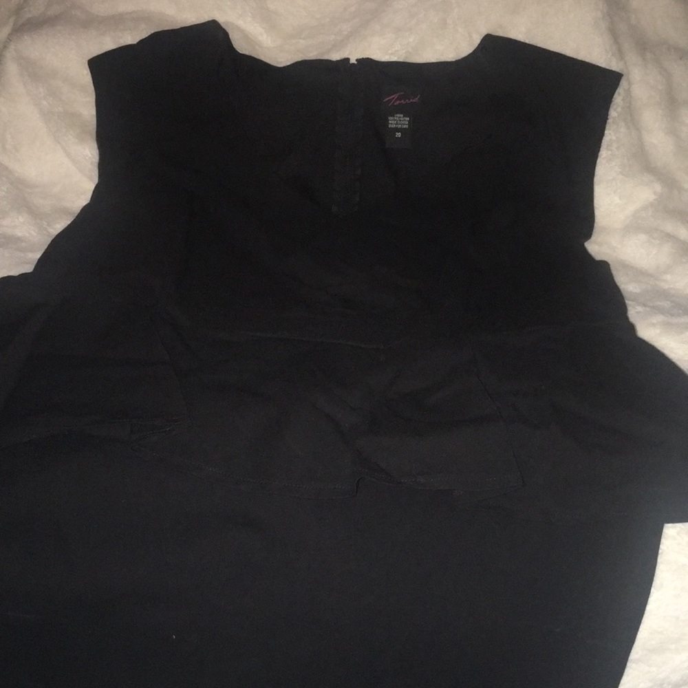 Torrid midi peplum sleeveless dress stretch black